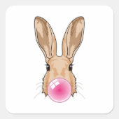 Bunny met kauwgom vierkante sticker (Voorkant)