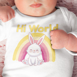 Bunny met kleurrijke regenboog romper