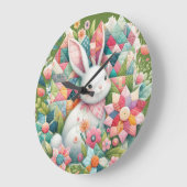 Bunny met Quilt en Bloemen Grote Klok (Hoek)
