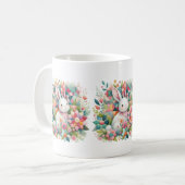 Bunny met Quilt en Bloemen Koffiemok (Voorkant links)
