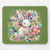 Bunny met Quilt en Bloemen Muismat (Voorkant)
