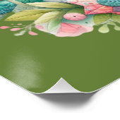 Bunny met Quilt en Bloemen Perfect Poster (Hoek)