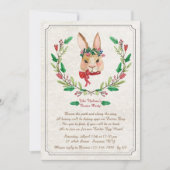 Bunny met Red Ribbon Pasen Kaart (Voorkant)