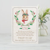 Bunny met Red Ribbon Pasen Kaart (Staand voorkant)