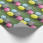 Bunny met roze blauw geel ei cadeaupapier (Hoek)
