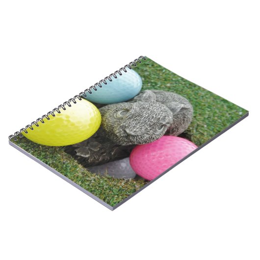 Bunny met roze blauw geel ei notitieboek (Linkerzijde)