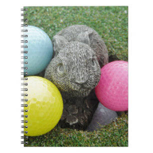 Bunny met roze blauw geel ei notitieboek