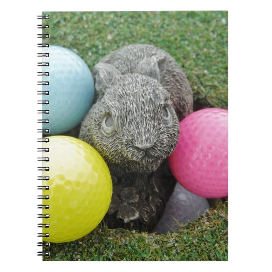Bunny met roze blauw geel ei notitieboek (Voorkant)