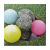 Bunny met roze blauw geel ei tegeltje (Voorkant)