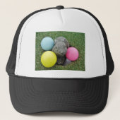 Bunny met roze blauw geel ei trucker pet (Voorkant)