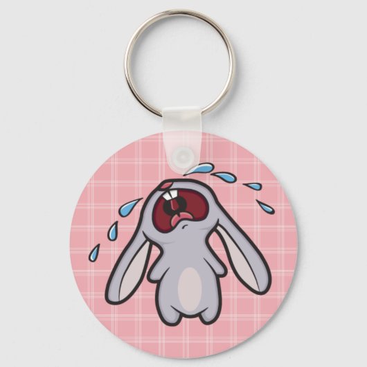 Bunny met roze cheques Sleutelhanger (Voorkant)