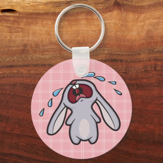 Bunny met roze cheques Sleutelhanger (Voorkant)