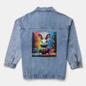 Bunny met spatten denim jacket (Achterkant)