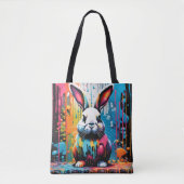 Bunny met spatten tote bag (Voorkant)