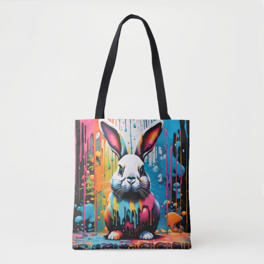 Bunny met spatten tote bag (Voorkant)