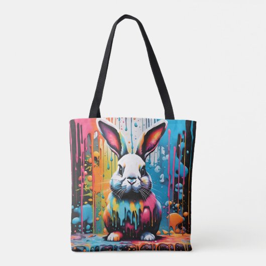Bunny met spatten tote bag (Achterkant)