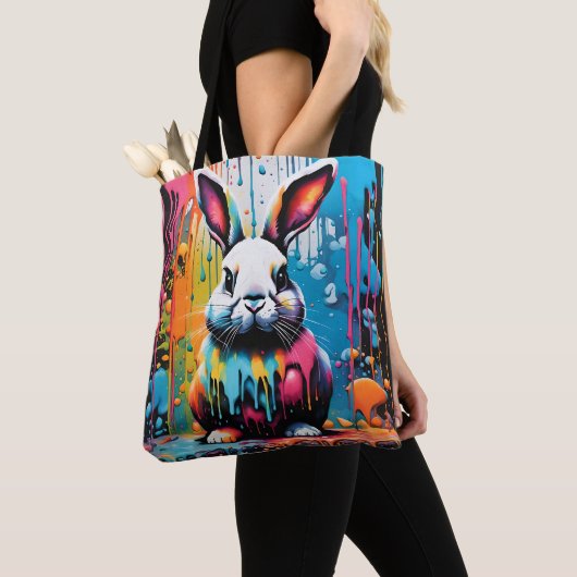 Bunny met spatten tote bag (Dichtbij)