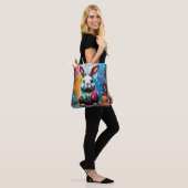 Bunny met spatten tote bag (Op model)