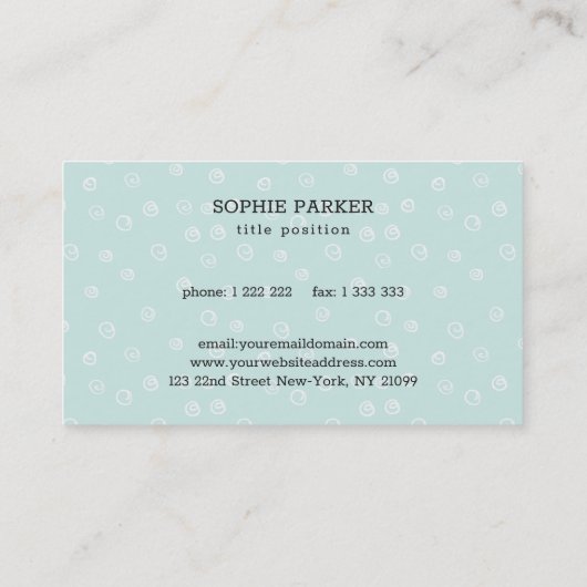 Bunny met teken visitekaartje (Achterkant)