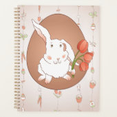 Bunny met Tulpen Spring Holiday Rabbit Planner (Voorkant)