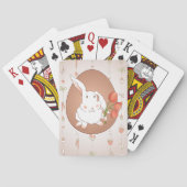 Bunny met Tulpen Spring Holiday Rabbit Pokerkaarten (Achterkant)