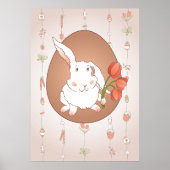 Bunny met Tulpen Spring Holiday Rabbit Poster (Voorkant)