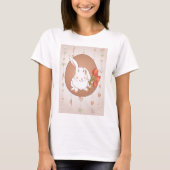 Bunny met Tulpen Spring Holiday Rabbit T-shirt (Voorkant)