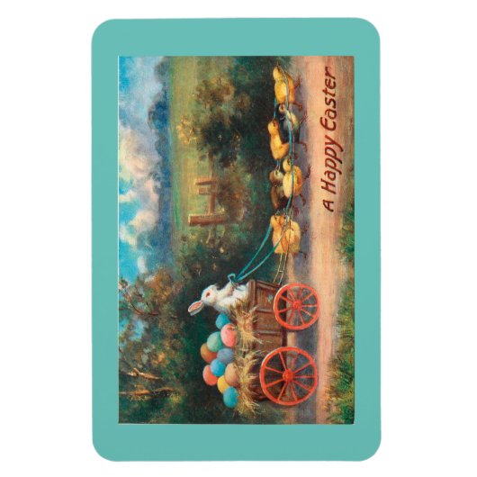  Bunny met Wagon Magnet Magneet (Verticaal)