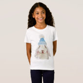 Bunny met winterpet - Kinder T-shirt (Voorkant volledig)