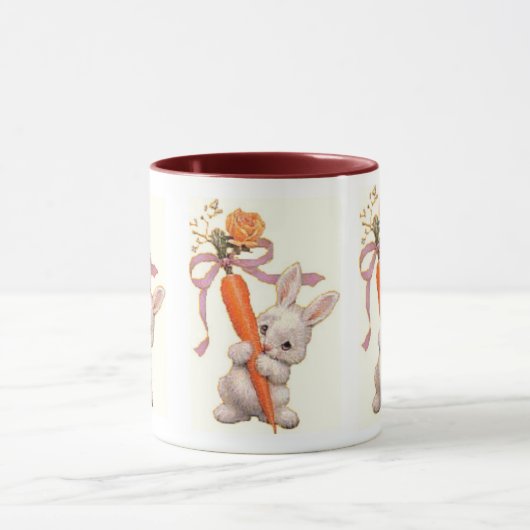 Bunny met wortel en Roos Mok (Midden)