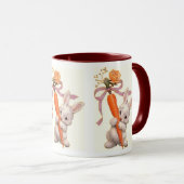 Bunny met wortel en Roos Mok (Voorkant rechts)