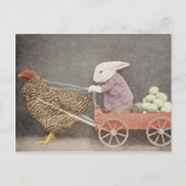 Bunny met zijn kippenkar briefkaart (Voorkant)