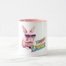 Bunny met zonnebril Happy Easter Mannen Mok