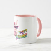 Bunny met zonnebril Happy Easter Mannen Mok (Voorkant rechts)