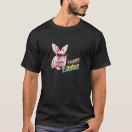 Bunny met zonnebril Happy Easter Mannen T-shirt