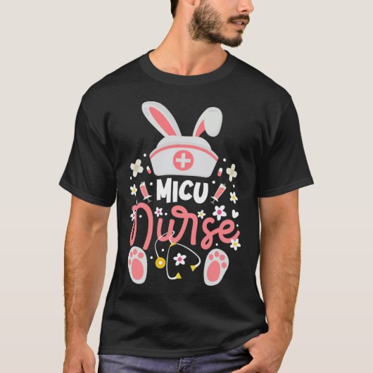 Bunny MICU Nurse Cute Bunny Ears Medical Intensive T-shirt (Voorkant)