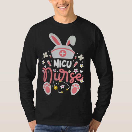 Bunny MICU Nurse Cute Bunny Ears Medical Intensive T-shirt (Voorkant)