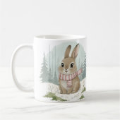 Bunny mok cuterig aquarel winterkonijn Kerstmis (Links)
