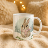 Bunny mok cuterig aquarel winterkonijn Kerstmis