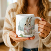 Bunny mok cuterig aquarel winterkonijn Kerstmis