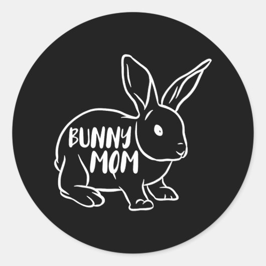 Bunny Mom Konijn Lover Ronde Sticker (Voorkant)