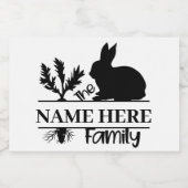 Bunny Monogram Etiket voor voedselverpakkingen (Enkel label)