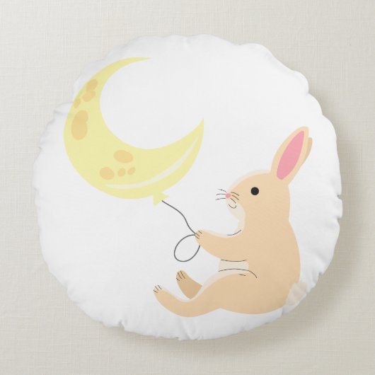 Bunny & Moon Ballon Kussen (Voorkant)