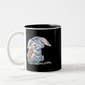 Bunny Motif Rabbit 1 Tweekleurige Koffiemok (Links)