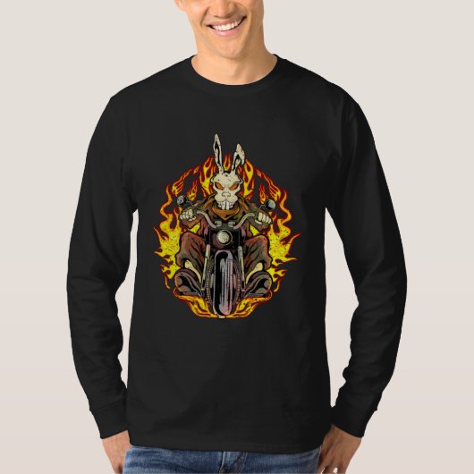 Bunny Motorcycle Rabbit Biker T-shirt (Voorkant)
