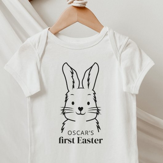 Bunny My First Easter Name Baby Bodysuit