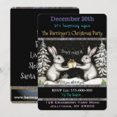 Bunny Night of Fun & Food Kerstfeest Kaart (Voorkant / Achterkant)