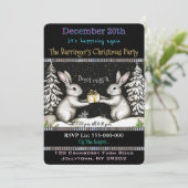 Bunny Night of Fun & Food Kerstfeest Kaart (Staand voorkant)