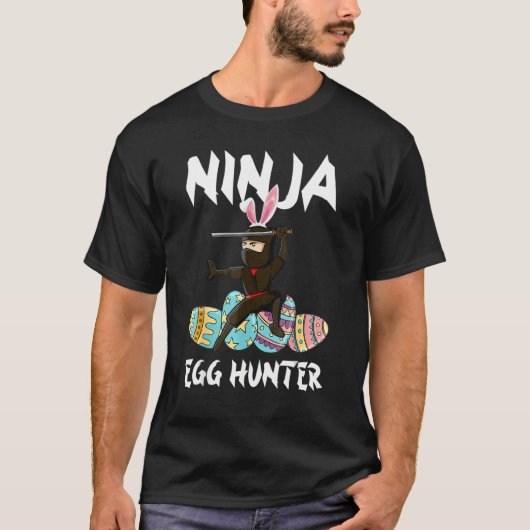 Bunny Ninja Cute Egg Hunter Paasdag T-shirt (Voorkant)