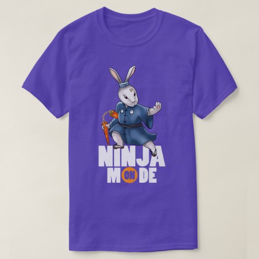 Bunny Ninja Mode Nunchucks Kendo Katana Martial Ar T-shirt (Design voorkant)